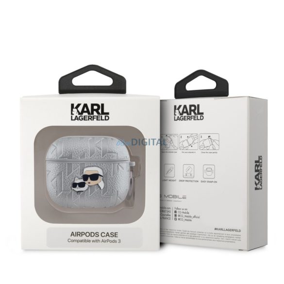 Apple Airpods 3 KARL LAGERFELD KLA3PGKCPS Tartó - Ezüst