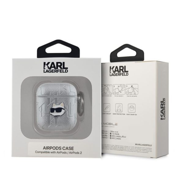 Apple Airpods 1/2 KARL LAGERFELD KLA2PGCHPS Tartó - Ezüst