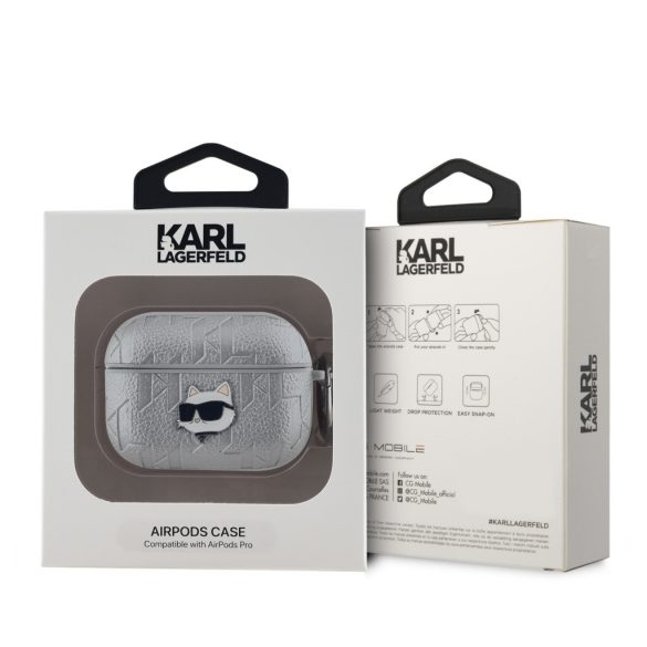 Apple Airpods Pro KARL LAGERFELD KLAPPGCHPS Tartó - Ezüst