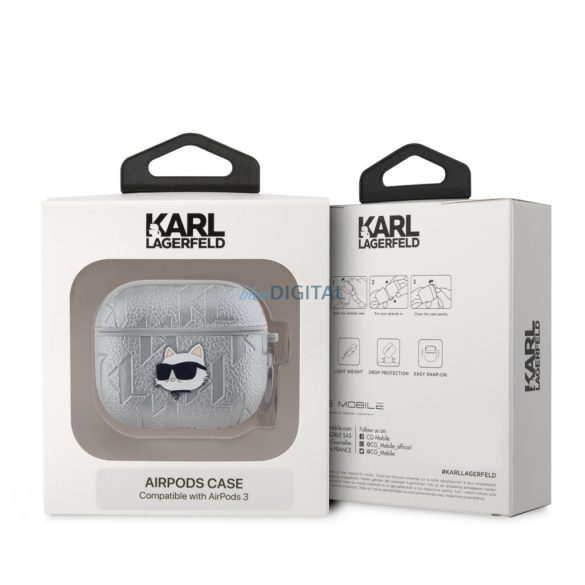 Apple Airpods 3 KARL LAGERFELD KLA3PGCHPS Tartó - Ezüst