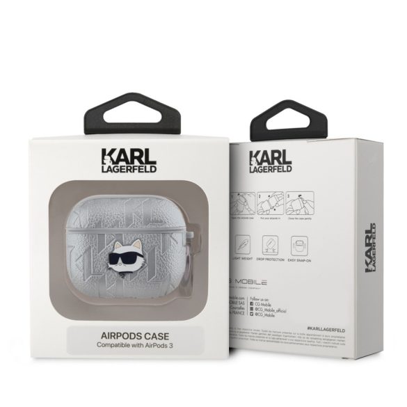 Apple Airpods 3 KARL LAGERFELD KLA3PGCHPS Tartó - Ezüst