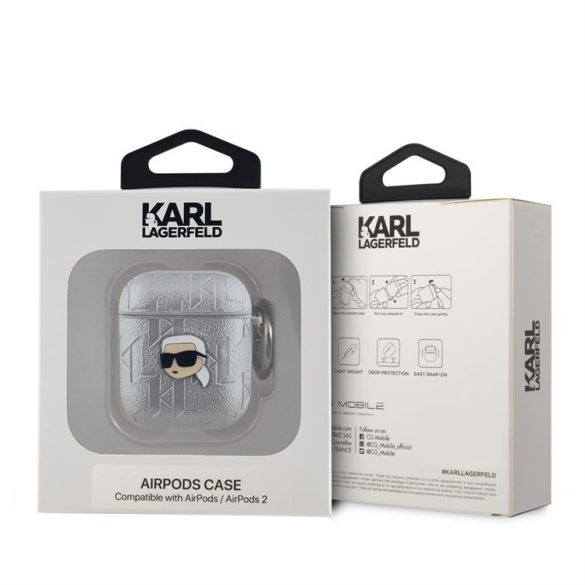 Apple Airpods 1/2 KARL LAGERFELD KLA2PGKIPS Tartó - Ezüst