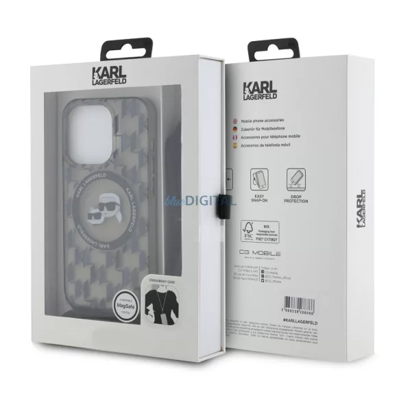Apple iPhone 15 Pro KARL LAGERFELD KLHMP15LHCKCKLCK Magsafe IML Hátlap - Átlátszó