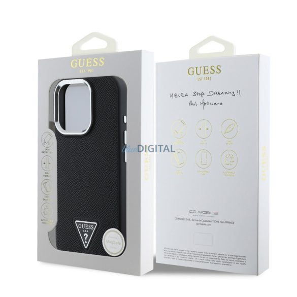 Apple iPhone 16 Pro GUESS GUHMP16LPGTSPSK MagSafe Hátlap - Fekete