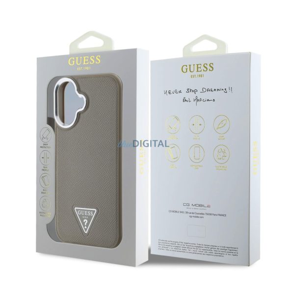 Apple iPhone 16 GUESS GUHMP16SPGTSPSW MagSafe Hátlap - Barna