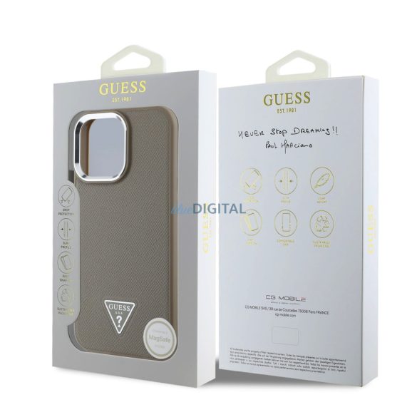 Apple iPhone 16 Pro GUESS GUHMP16LPGTSPSW MagSafe Hátlap - Barna