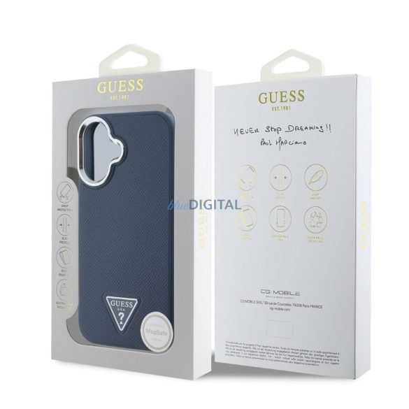 Apple iPhone 16 GUESS GUHMP16SPGTSPSB MagSafe Hátlap - Kék