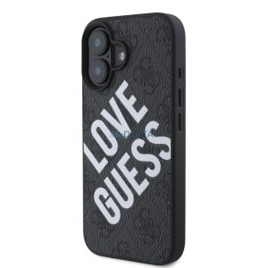 Apple iPhone 16 GUESS GUHMP16SP4PLGWK MagSafe Hátlap - Fekete