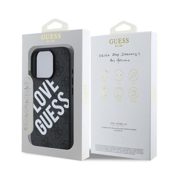 Apple iPhone 16 Pro GUESS GUHMP16LP4PLGWK MagSafe Hátlap - Fekete