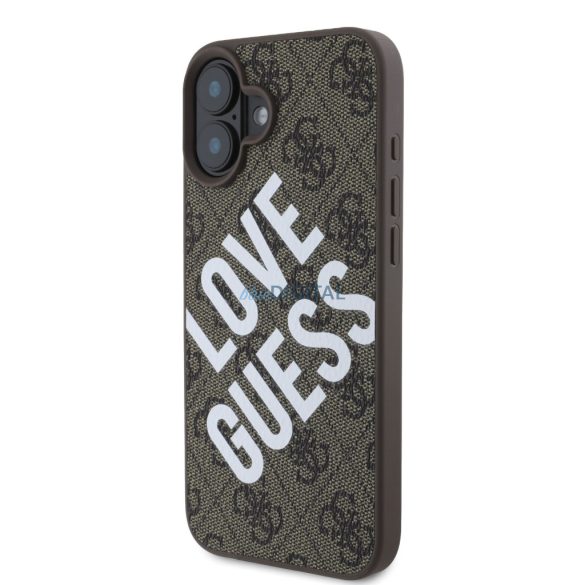 Apple iPhone 16 GUESS GUHMP16SP4PLGWW MagSafe Hátlap - Barna