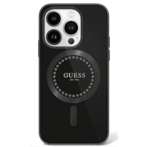 Apple iPhone 16 Pro GUESS GUHMP16LPFTDTEK MagSafe Hátlap - Fekete