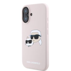 Apple iPhone 16 KARL LAGERFELD KLHMP16SSKCHPPLP Liquid Silicon MagSafe Hátlap - Rózsaszín