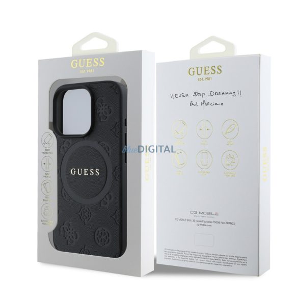 Apple iPhone 16 Pro Max GUESS GUHMP16XPSAPSMEK MagSafe Hátlap - Fekete