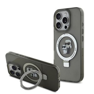 Apple iPhone 16 Pro KARL LAGERFELD KLHMP16LHMRSKCK MagSafe Ringstand Hátlap - Fekete