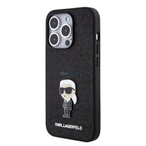 Apple iPhone 16 Pro KARL LAGERFELD KLHCP16LGKNPSK Glitter Hátlap - Fekete