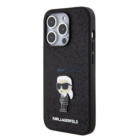 Apple iPhone 16 Pro KARL LAGERFELD KLHCP16LGKNPSK Glitter Hátlap - Fekete