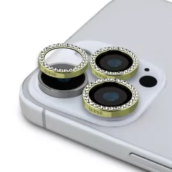   Apple iPhone 16 Pro/16 Pro Max Guess GUCL163SGGD Metal 3D Kameravédő Üvegfólia - Arany Köves