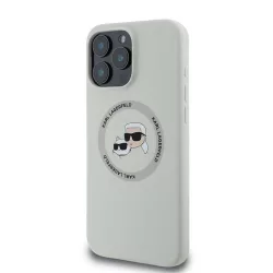   Apple iPhone 16 Pro Max KARL LAGERFELD KLHMP16XSKCHTCE Liquid Silicon MagSafe Hátlap - Bézs