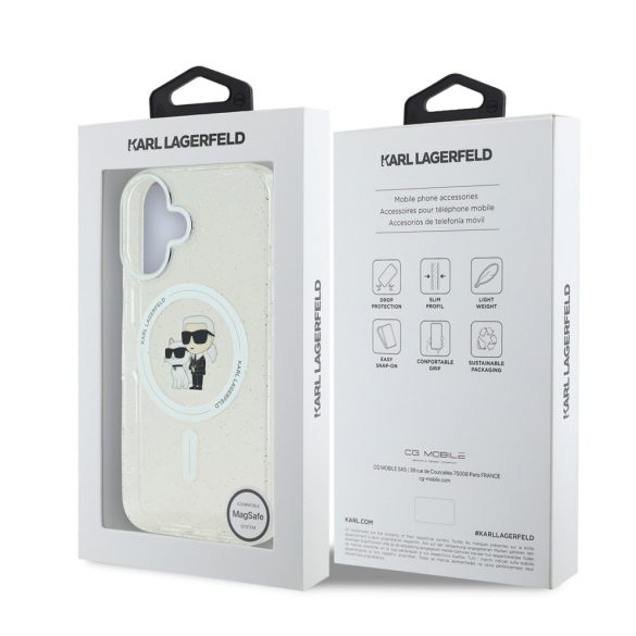 Apple iPhone 16 KARL LAGERFELD KLHMP16SHGKCNOT Magsafe IML Hátlap - Átlátszó