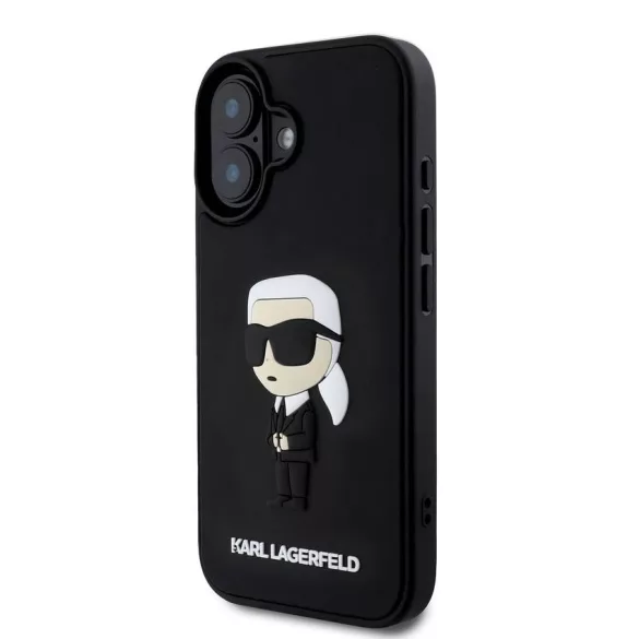 Apple iPhone 16 KARL LAGERFELD KLHCP16S3DRKINK Hátlap - Fekete