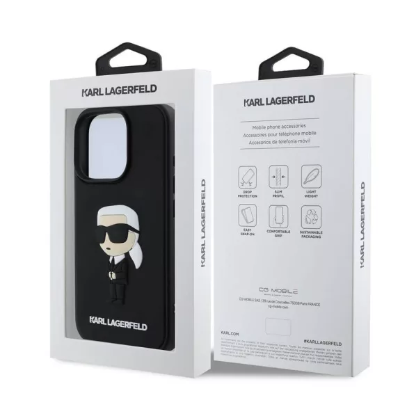 Apple iPhone 16 Pro KARL LAGERFELD KLHCP16L3DRKINK Hátlap - Fekete