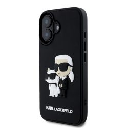   Apple iPhone 16 KARL LAGERFELD KLHCP16S3DRKCNK Hátlap - Fekete