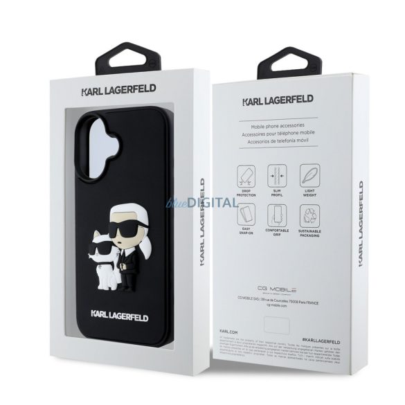 Apple iPhone 16 KARL LAGERFELD KLHCP16S3DRKCNK Hátlap - Fekete