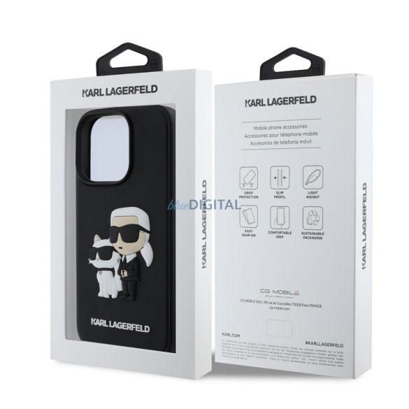 Apple iPhone 16 Pro KARL LAGERFELD KLHCP16L3DRKCNK Hátlap - Fekete