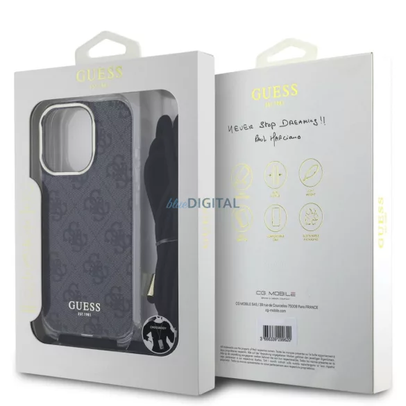 Apple iPhone 16 Pro Max GUESS GUHCP16XSHC4SEK IML Hátlap - Fekete