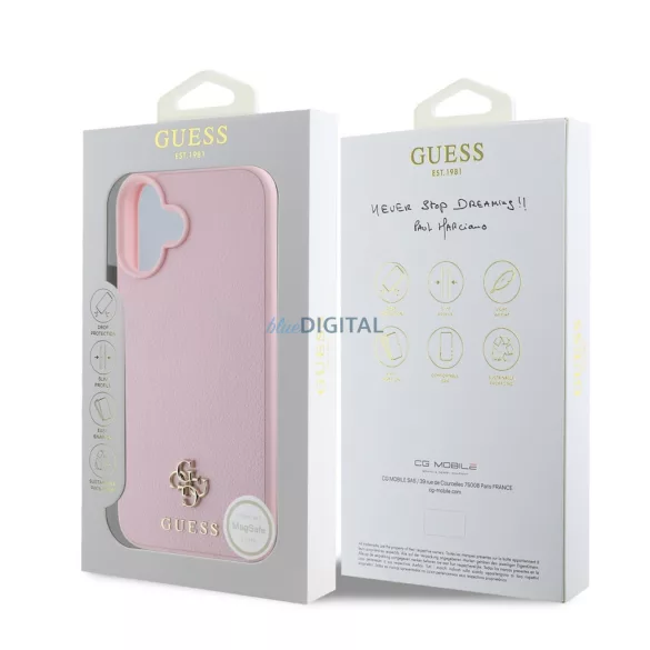 Apple iPhone 16 Pro GUESS GUHMP16LPGCSM4MP MagSafe Hátlap - Rózsaszín