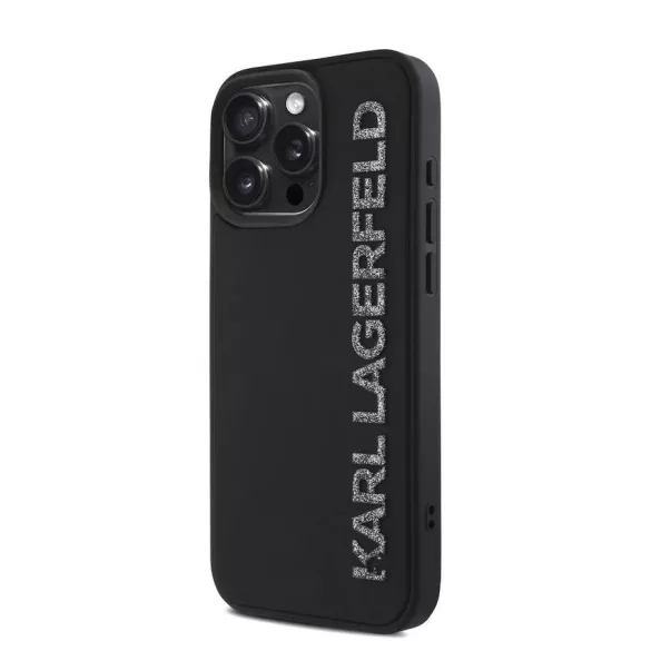 Apple iPhone 15 Pro KARL LAGERFELD KLHCP15LRBKGVCK Hátlap - Fekete