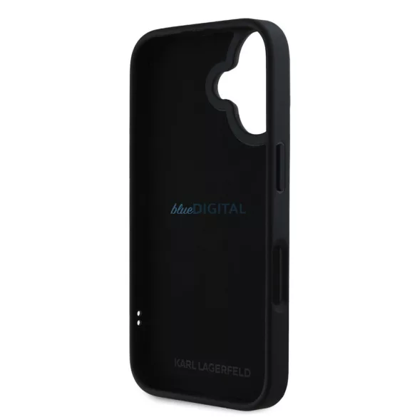 Apple iPhone 16 KARL LAGERFELD KLHCP16SRBKGVCK Hátlap - Fekete
