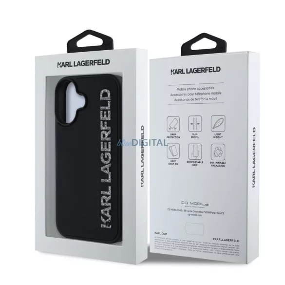 Apple iPhone 16 KARL LAGERFELD KLHCP16SRBKGVCK Hátlap - Fekete