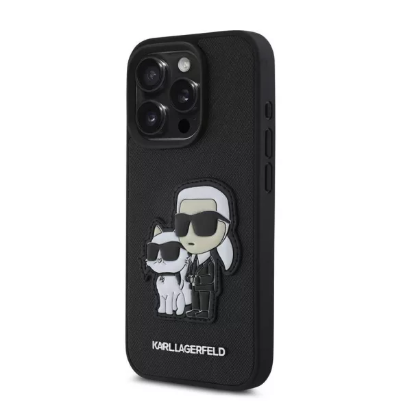 Apple iPhone 15 Pro KARL LAGERFELD KLHCP15LSANKCPK Hátlap - Fekete