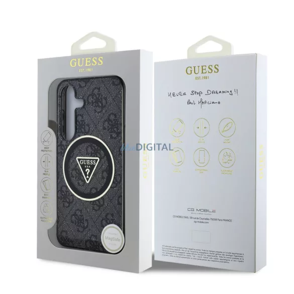 Samsung S25 Plus GUESS GUHMS25MHG4PRTGK MagSafe Hátlap - Fekete