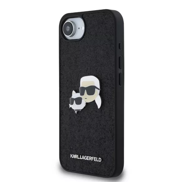 Apple iPhone 16e KARL LAGERFELD KLHCPSE4PFGKCPK Glitter Hátlap - Fekete