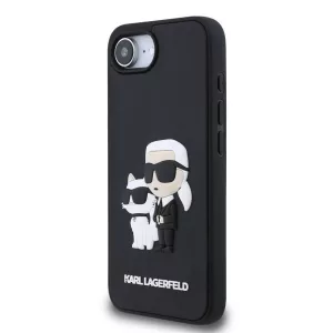 Apple iPhone 16e KARL LAGERFELD KLHCPSE43DRKCNK Hátlap - Fekete