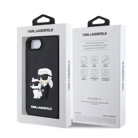 Apple iPhone 16e KARL LAGERFELD KLHCPSE43DRKCNK Hátlap - Fekete
