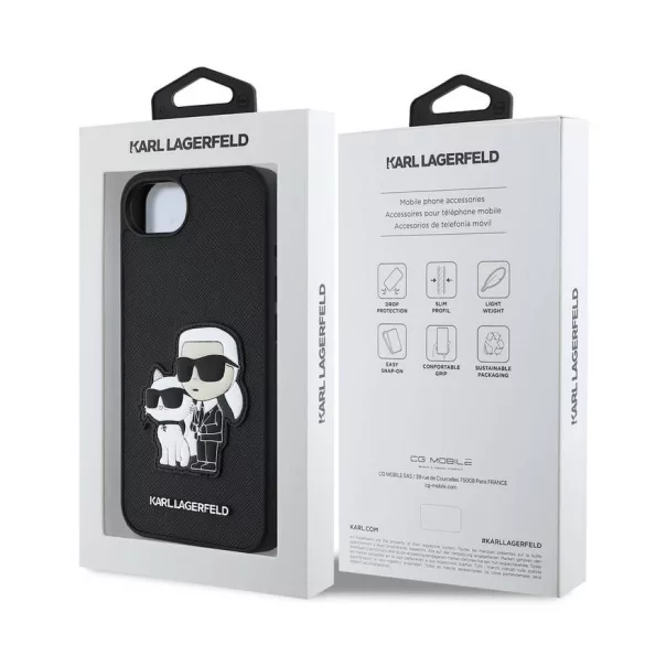 Apple iPhone 16e KARL LAGERFELD KLHCPSE4SANKCPK Hátlap - Fekete