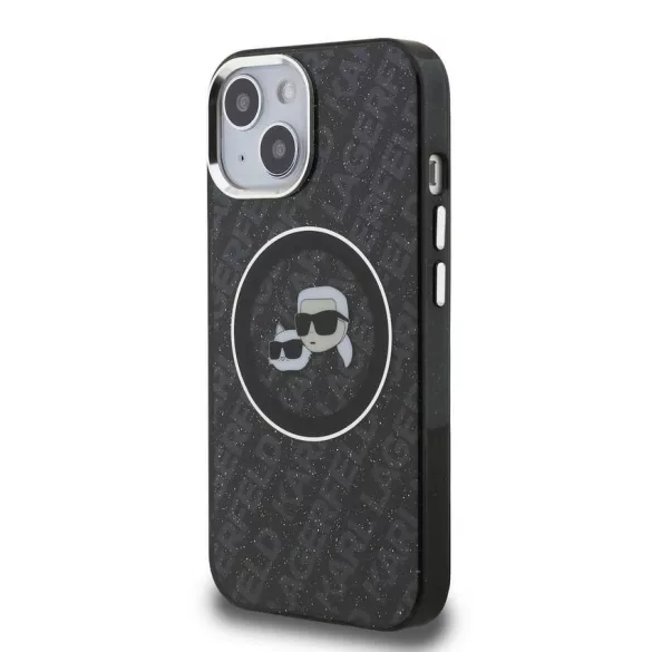 Apple iPhone 15 KARL LAGERFELD KLHMP15SHMKBKCHK Magsafe IML Hátlap - Fekete