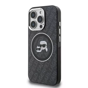 Apple iPhone 15 Pro KARL LAGERFELD KLHMP15LHMKBKCHK Magsafe IML Hátlap - Fekete