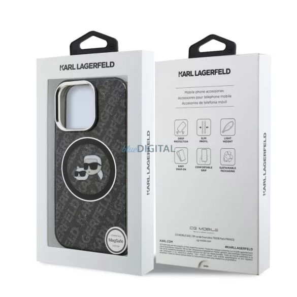 Apple iPhone 16 Pro Max KARL LAGERFELD KLHMP16XHMKBKCHK Magsafe IML Hátlap - Fekete