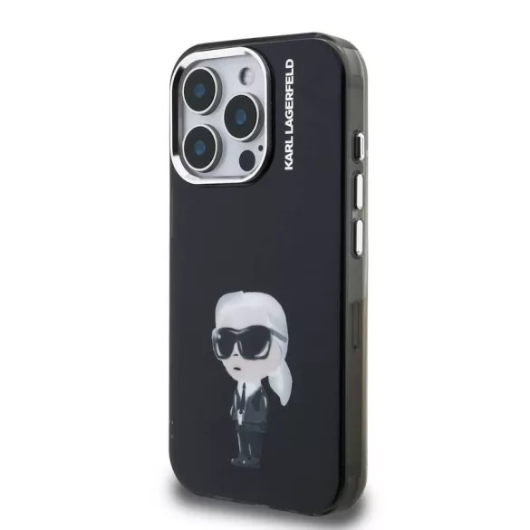 Apple iPhone 15 Pro KARL LAGERFELD KLHMP15LHMKIAQK IML Hátlap - Fekete