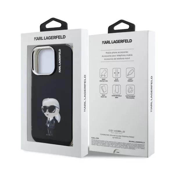 Apple iPhone 15 Pro KARL LAGERFELD KLHMP15LHMKIAQK IML Hátlap - Fekete