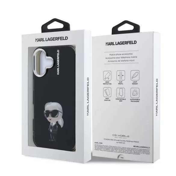Apple iPhone 16 KARL LAGERFELD KLHMP16SHMKIAQK IML Hátlap - Fekete