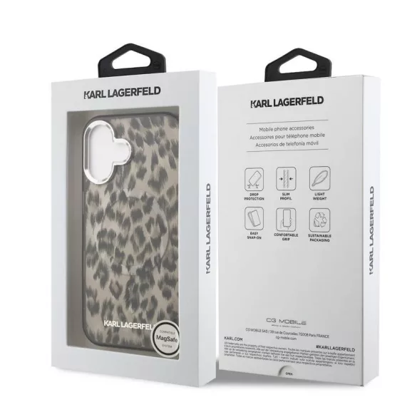 Apple iPhone 16 KARL LAGERFELD KLHMP16SHDLEOICW Magsafe IML Hátlap - Barna