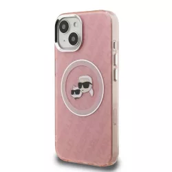   Apple iPhone 15 KARL LAGERFELD KLHMP15SHMKBKCHP Magsafe IML Hátlap - Rózsaszín