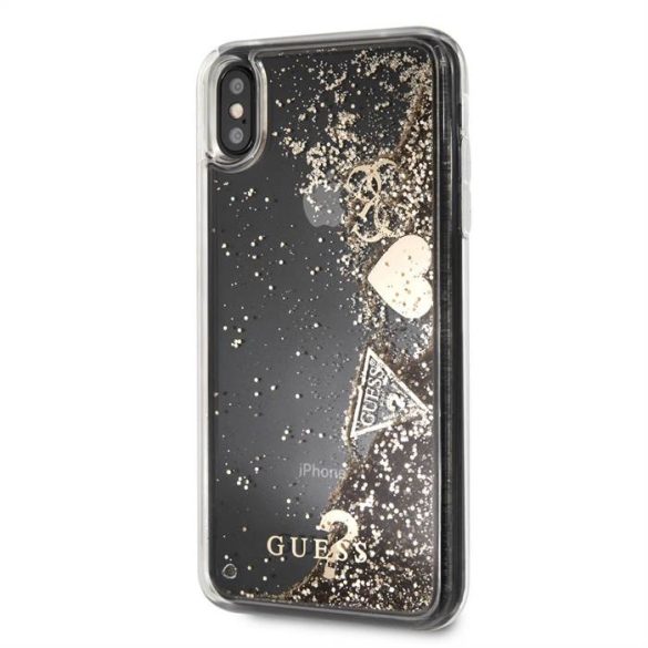 Apple iPhone XS Max GUESS GUHCI65GLHFLGO Liquid Glitter TPU Hátlap - Arany