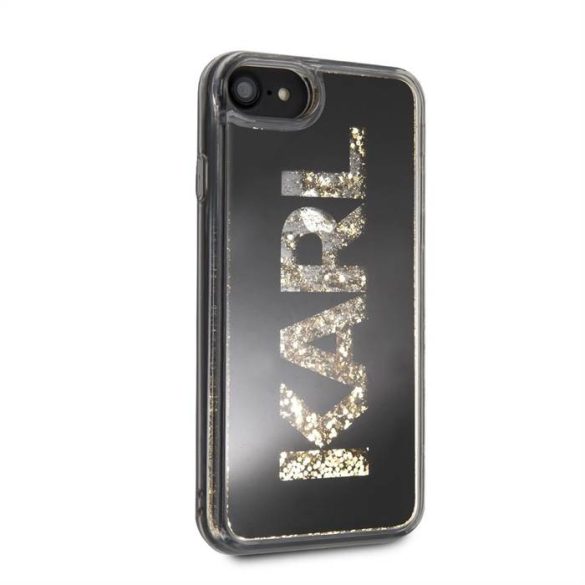 Apple iPhone 7/8/SE2 KARL LAGERFELD KLHCI8KAGBK Liquid Glitter TPU Hátlap - Fekete