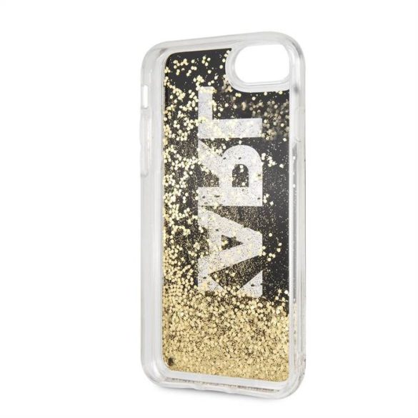 Apple iPhone 7/8/SE2 KARL LAGERFELD KLHCI8KAGBK Liquid Glitter TPU Hátlap - Fekete